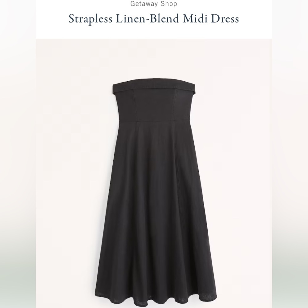Black linen midi dress